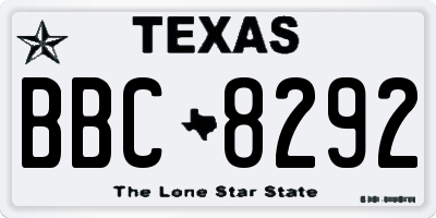 TX license plate BBC8292