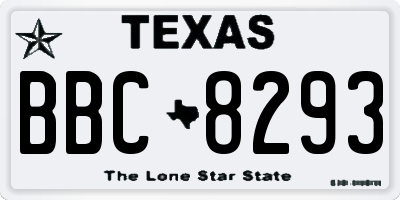 TX license plate BBC8293