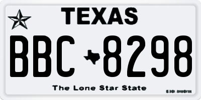 TX license plate BBC8298