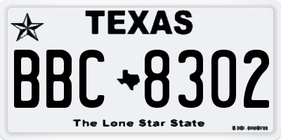 TX license plate BBC8302
