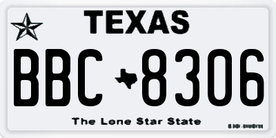TX license plate BBC8306