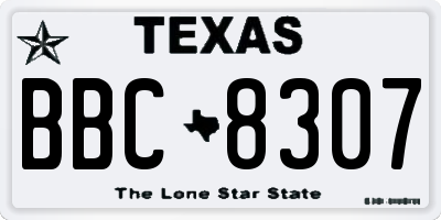 TX license plate BBC8307