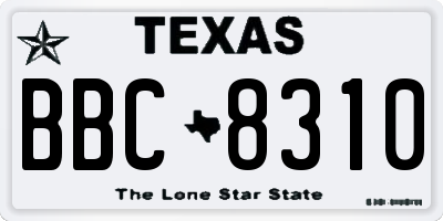 TX license plate BBC8310