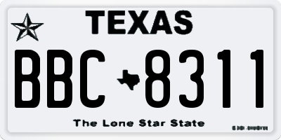 TX license plate BBC8311