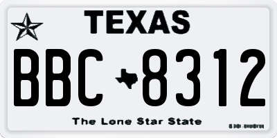 TX license plate BBC8312