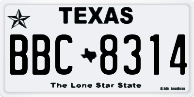 TX license plate BBC8314