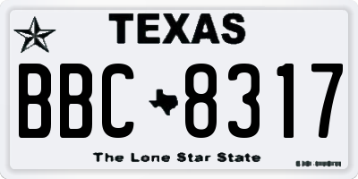 TX license plate BBC8317