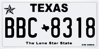 TX license plate BBC8318