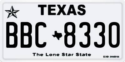 TX license plate BBC8330