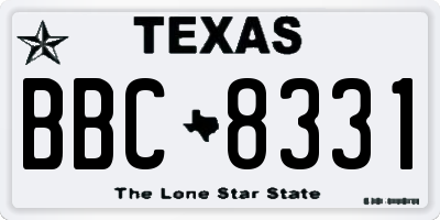 TX license plate BBC8331