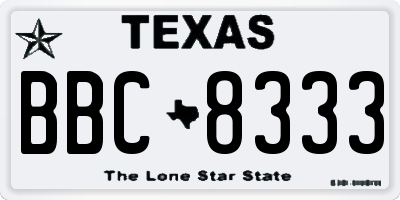 TX license plate BBC8333