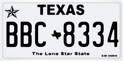 TX license plate BBC8334