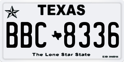 TX license plate BBC8336