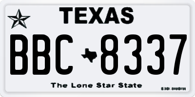 TX license plate BBC8337