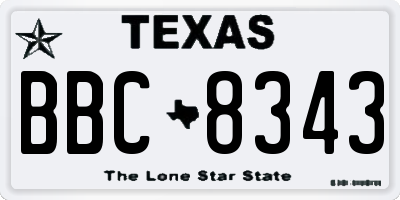 TX license plate BBC8343