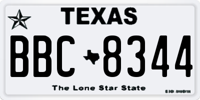 TX license plate BBC8344