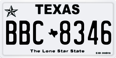 TX license plate BBC8346