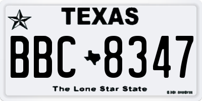TX license plate BBC8347