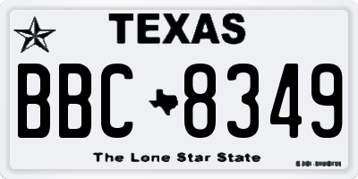 TX license plate BBC8349