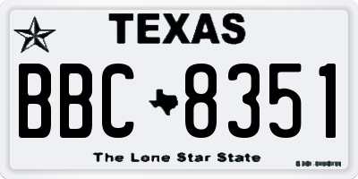 TX license plate BBC8351