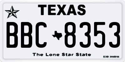 TX license plate BBC8353