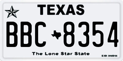 TX license plate BBC8354