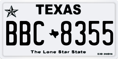 TX license plate BBC8355