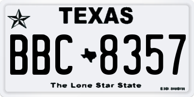 TX license plate BBC8357