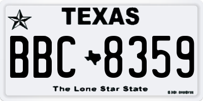 TX license plate BBC8359