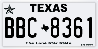 TX license plate BBC8361