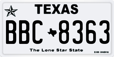 TX license plate BBC8363