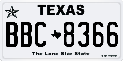 TX license plate BBC8366