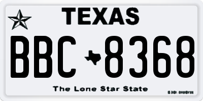 TX license plate BBC8368