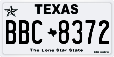 TX license plate BBC8372