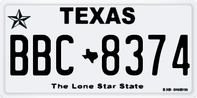 TX license plate BBC8374