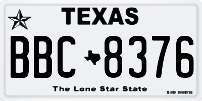 TX license plate BBC8376