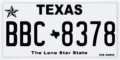 TX license plate BBC8378