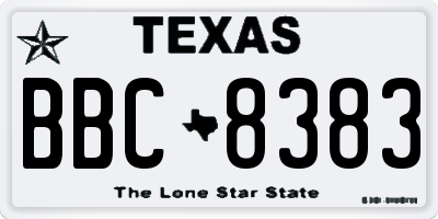 TX license plate BBC8383