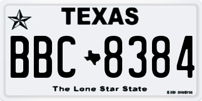 TX license plate BBC8384