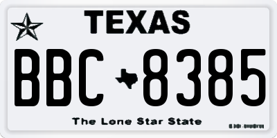 TX license plate BBC8385