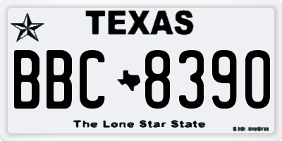 TX license plate BBC8390