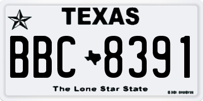 TX license plate BBC8391