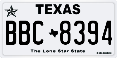TX license plate BBC8394