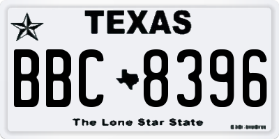 TX license plate BBC8396
