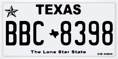 TX license plate BBC8398