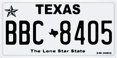TX license plate BBC8405