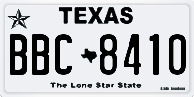 TX license plate BBC8410