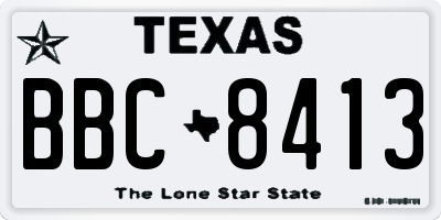 TX license plate BBC8413