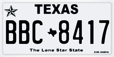 TX license plate BBC8417