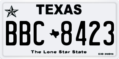TX license plate BBC8423